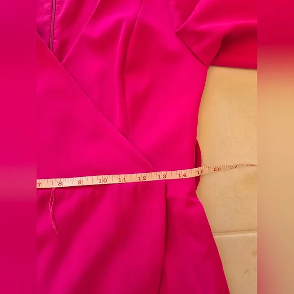 Black Halo Maricopa Puffer Sleeve Mini Dress Vibrant Pink Size 6 - Picture 8 of 12